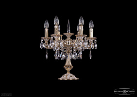 Литая настольная лампа с хрусталем Bohemia IVELE Crystal 7001/6/125-45/A/GW