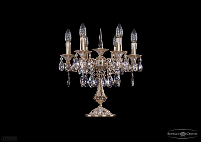 Литая настольная лампа с хрусталем Bohemia IVELE Crystal 7001/6/125-45/A/GW