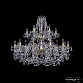Большая хрустальная люстра Bohemia IVELE Crystal 1409/12+6/360/2d G