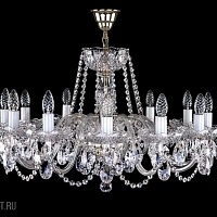 Большая хрустальная люстра ArtGlass ELSA XII. NICKEL CE