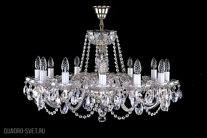 Большая хрустальная люстра ArtGlass ELSA XII. NICKEL CE