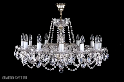 Большая хрустальная люстра ArtGlass ELSA XII. NICKEL CE