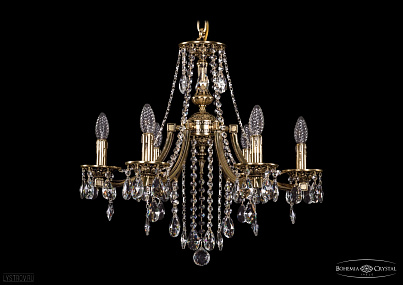Литая подвесная люстра с хрусталем Bohemia IVELE Crystal 1771/6/190/B/GB