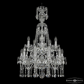 Хрустальная подвесная люстра Bohemia IVELE Crystal 1413/10+5/200/XL-90/2d Ni