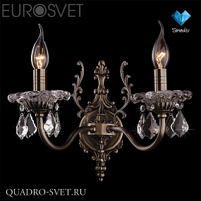 Бра EUROSVET 3281 3281/2 античная бронза/прозрачный хрусталь Strotskis