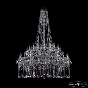 Большая хрустальная люстра Bohemia IVELE Crystal 1413/20+10+5/400/h-164/2d Ni