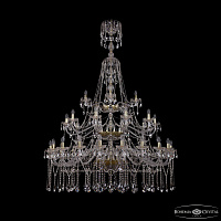 Большая хрустальная люстра Bohemia IVELE Crystal 1413/20+10+5/530/XL-201/3d G