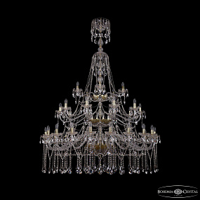 Большая хрустальная люстра Bohemia IVELE Crystal 1413/20+10+5/530/XL-201/3d G