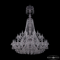 Большая хрустальная люстра Bohemia IVELE Crystal 1409/24+12+6/460/XL-175/2d Ni