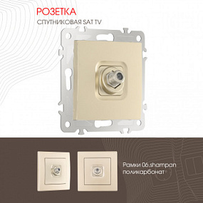 Розетка, SAT TV 206.42-1.shampan Arte Milano