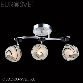 Люстра потолочная EUROSVET 9643 9643/3 алюминий/белый