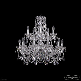 Хрустальная подвесная люстра Bohemia IVELE Crystal 1411/10+5/240/2d Ni