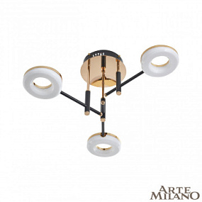 Потолочная светодиодная люстра Arte Milano 272999/3 BK/GD
