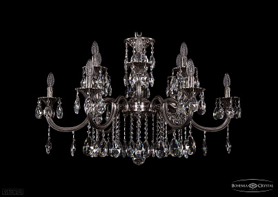 Литая подвесная люстра с хрусталем Bohemia IVELE Crystal 1702/6+6/335+150/A/NB