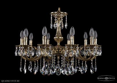 Литая подвесная люстра с хрусталем Bohemia IVELE Crystal 1702/10/265/A/GB