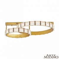 Потолочная хрустальная светодиодная люстра Arte Milano 310183/D600-D400 GD