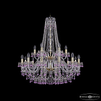 Большая хрустальная люстра Bohemia IVELE Crystal 1410/12+6/300/h-95/2d G V7010