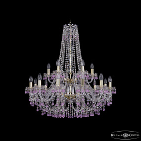 Большая хрустальная люстра Bohemia IVELE Crystal 1410/12+6/300/h-95/2d G V7010