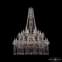 Большая хрустальная люстра Bohemia IVELE Crystal 1413/24+12+6/460/h-185/2d Ni
