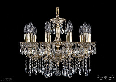 Литая подвесная люстра с хрусталем Bohemia IVELE Crystal 1701/10/181/A/GW