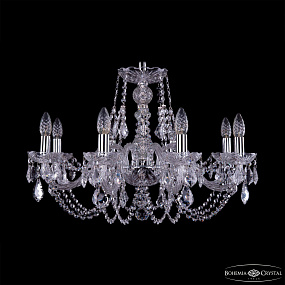 Хрустальная подвесная люстра Bohemia IVELE Crystal 1406/8/240/Ni/Leafs