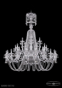Хрустальная подвесная люстра Bohemia IVELE Crystal 1402/20+10+5/530/XL-165/Ni