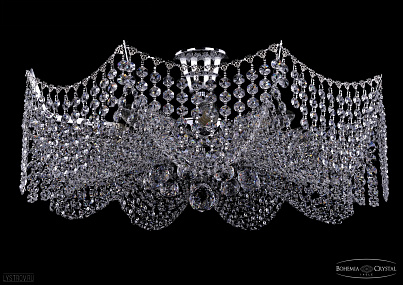 Хрустальная потолочная люстра Bohemia IVELE Crystal 7708/9/Ni