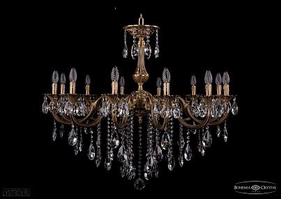 Литая подвесная люстра с хрусталем Bohemia IVELE Crystal 1702/12/335/B/FP