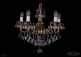 Литая подвесная люстра с хрусталем Bohemia IVELE Crystal 1701/5/181/B/FP/Balls