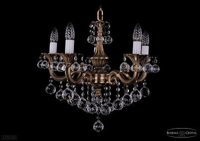Литая подвесная люстра с хрусталем Bohemia IVELE Crystal 1701/5/181/B/FP/Balls