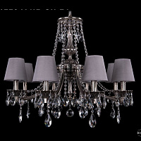 Литая подвесная люстра с хрусталем и абажурами Bohemia IVELE Crystal 1771/8/220/A/NB/SH24