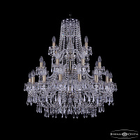 Большая хрустальная люстра Bohemia IVELE Crystal 1403/16+8+4/300/3d Pa