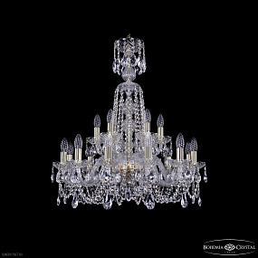 Большая хрустальная люстра Bohemia IVELE Crystal 1402/12+6/240/XL-77 G