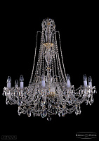 Хрустальная подвесная люстра Bohemia IVELE Crystal 1411/12/380/XL-115/G