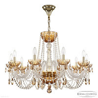 Большая хрустальная люстра Bohemia IVELE Crystal 5402/10/300 G Amber/M-1H K721