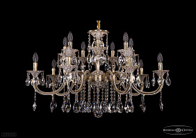 Литая подвесная люстра с хрусталем Bohemia IVELE Crystal 1702/7+7/335+150/A/GW