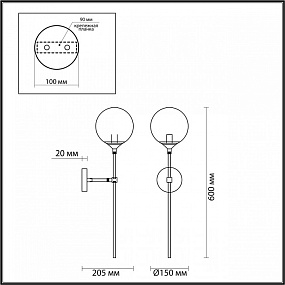 Бра Odeon Light NUVOLA 4276/1WA