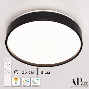 Потолочный светодиодный светильник APL LED Toscana PRO 3315.XM302-2-267/12W Black