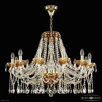 Хрустальная подвесная люстра Bohemia IVELE Crystal 5413/12/300 G Amber/M-1F