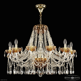 Хрустальная подвесная люстра Bohemia IVELE Crystal 5413/12/300 G Amber/M-1F