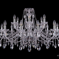Хрустальная подвесная люстра Bohemia IVELE Crystal 1413/12+6/360/Ni
