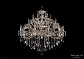 Литая подвесная люстра с хрусталем Bohemia IVELE Crystal 1722/12+6+6/335/B/GW