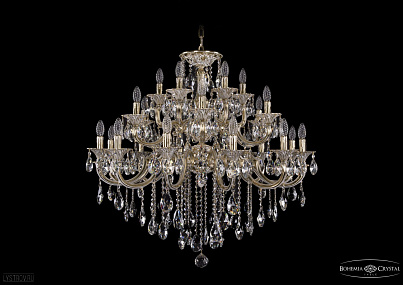 Литая подвесная люстра с хрусталем Bohemia IVELE Crystal 1722/12+6+6/335/B/GW