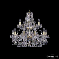Большая хрустальная люстра Bohemia IVELE Crystal 1409/10+5/240/2d G