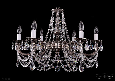 Литая подвесная люстра с хрусталем Bohemia IVELE Crystal 1702/6/265/C/NB