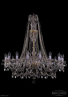 Большая хрустальная люстра Bohemia IVELE Crystal 1411/16/400/XL-115 G
