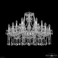 Большая хрустальная люстра Bohemia IVELE Crystal 1413/12+6/300 Ni
