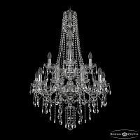 Хрустальная подвесная люстра Bohemia IVELE Crystal 1415/10+5/220/h-102/2d Ni