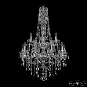Хрустальная подвесная люстра Bohemia IVELE Crystal 1415/10+5/220/h-102/2d Ni