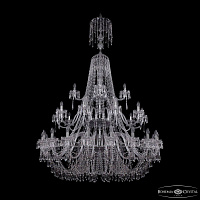 Большая хрустальная люстра Bohemia IVELE Crystal 1403/20+10+5/530/XL-203/3d Ni